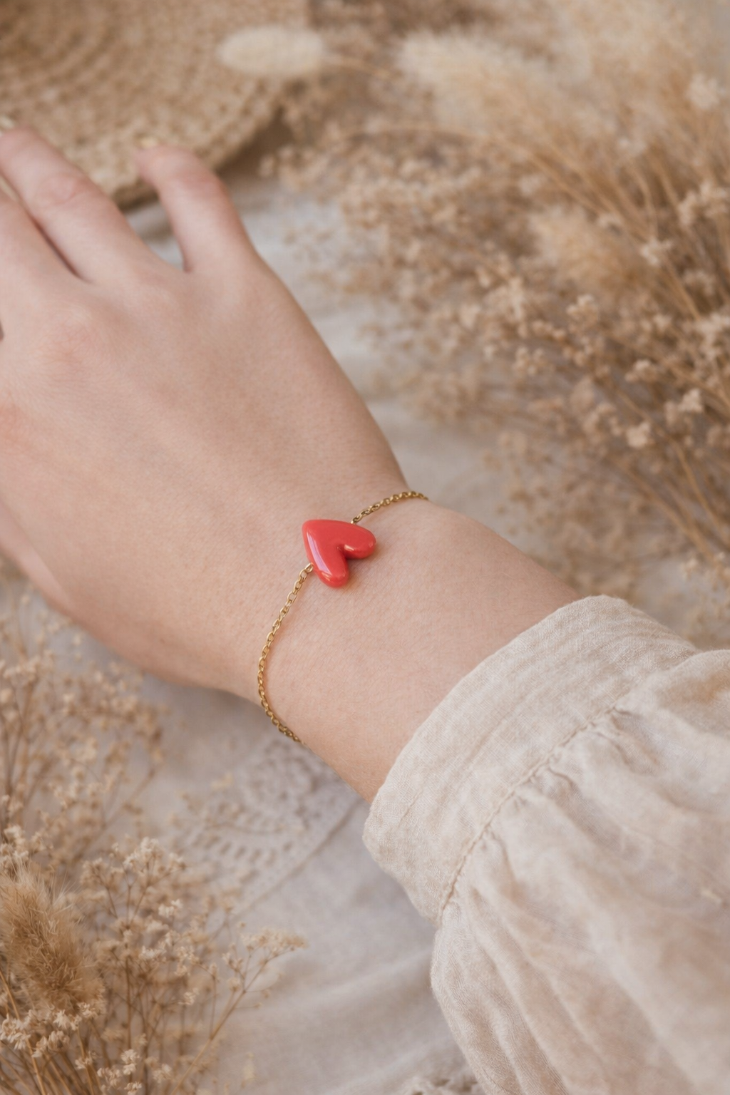 Bracelet Mia cœur rouge