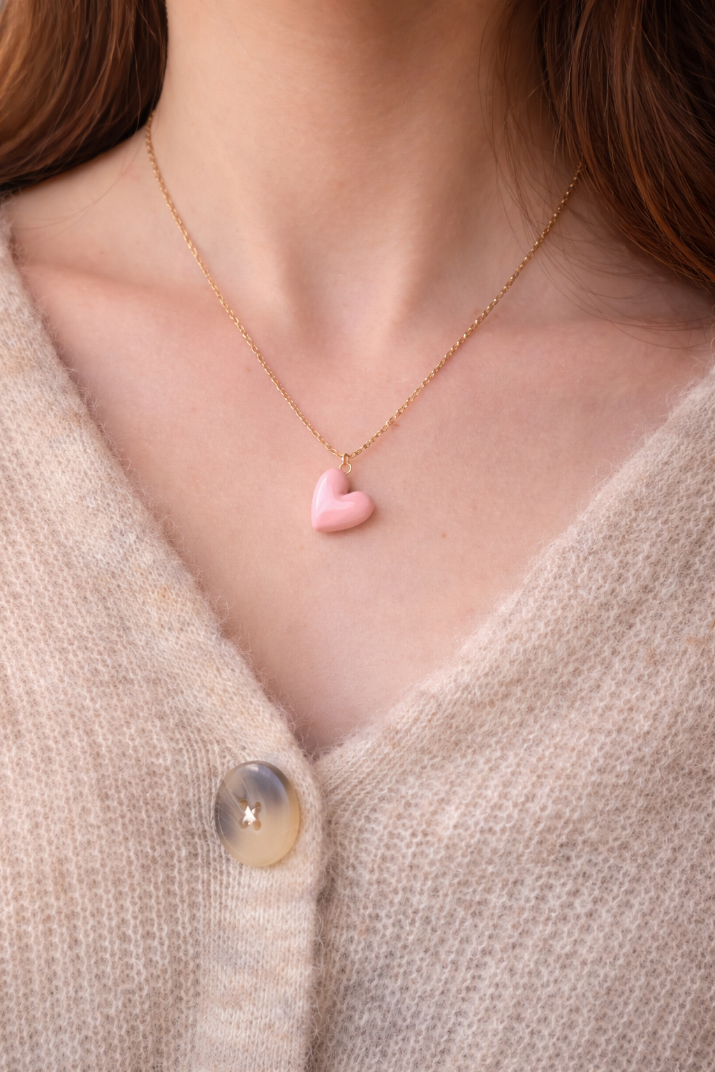 Collier colette coeur ceramique