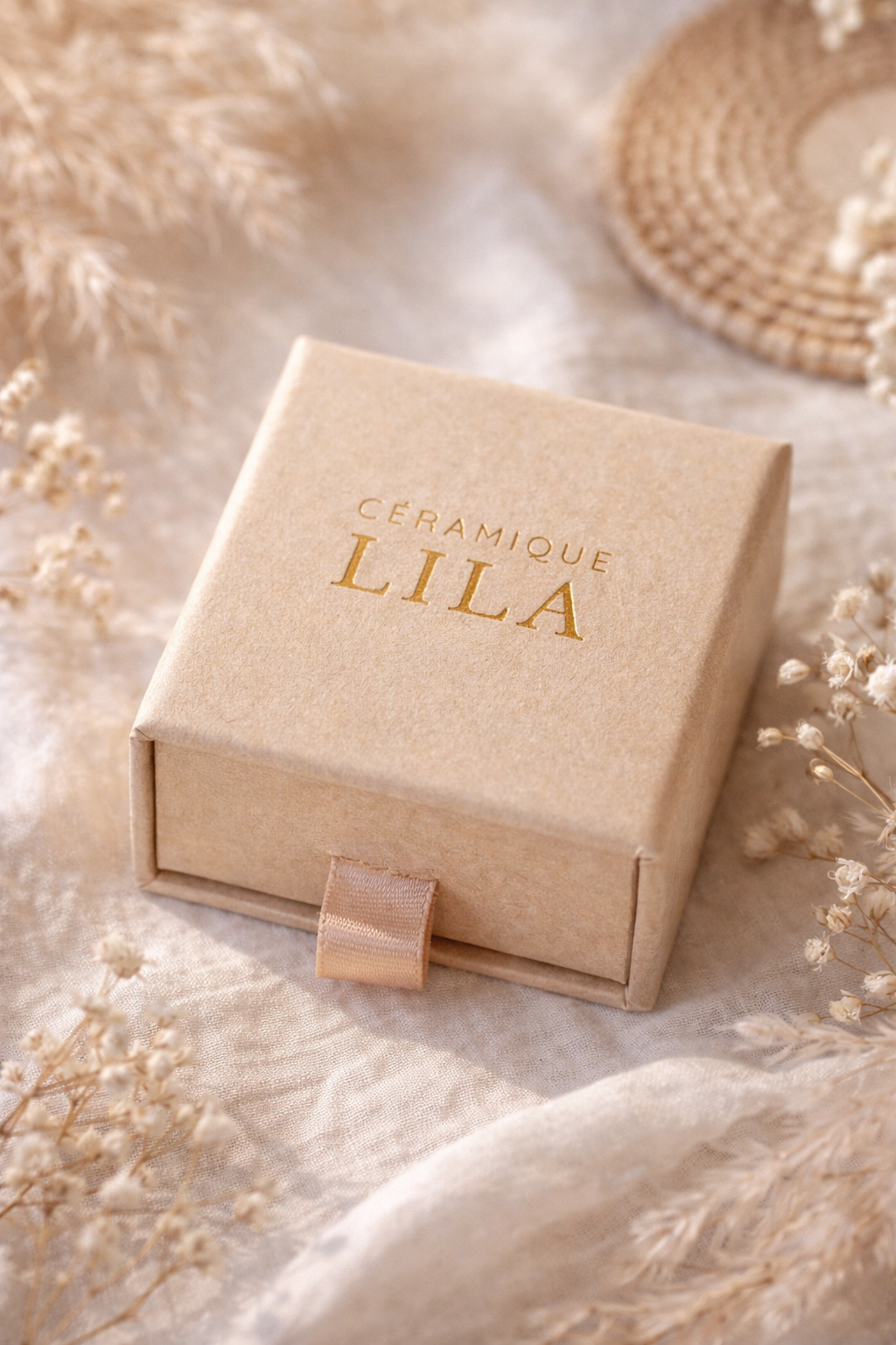 Boîte à bijoux céramique lila
