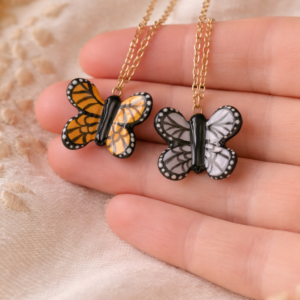 Collier Papillon Bleu